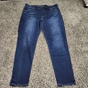 American Eagle Super Stretch Hi Rise Jegging Women Sz 20 Reg‎ Darkwash,Clean Cut